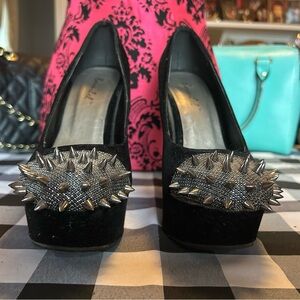 Bonnibel Black Stiletto with Metallic Studs